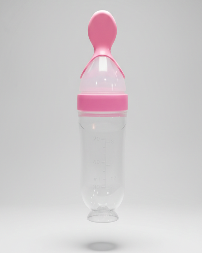 বেবি সিলিকন স্কুইজ ফিডিং স্পুন বোতল - ৯০ মিলি (Baby Silicone Squeeze Feeding Spoon Bottle - 90ml)