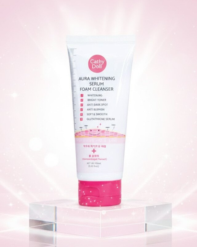 Cathy Doll Aura Whitening Serum Foam Cleanser | Brightening, Anti-Dark Spot & Anti-Blemish-100ml
