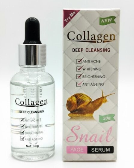 Collagen & Snail Deep Cleansing Face Serum - Anti-Acne, Whitening & Anti-Aging
