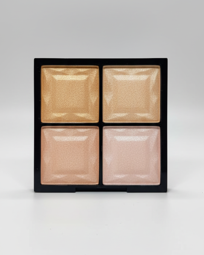 4-in-1 Ultimate Highlighter Palette - Glowing Finish)