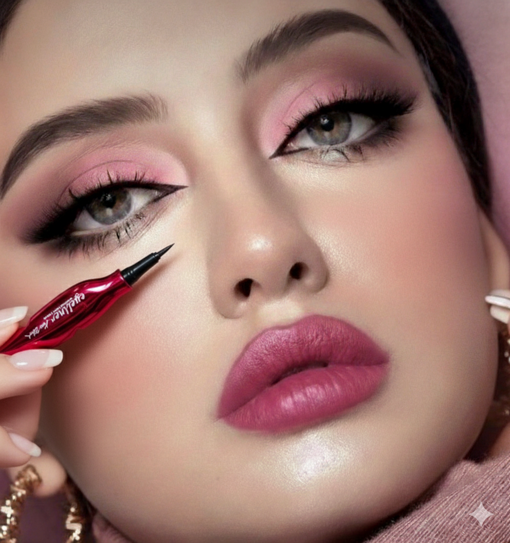 Long-Lasting Precision Liquid Eyeliner – Intense Black, Smudge-Proof & Waterproof