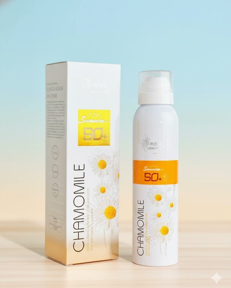 Chamomile Sunscreen Spray SPF 50+ | উচ্চ UV সুরক্ষা ও আরামদায়ক ফর্মুলা (High UV Protection)