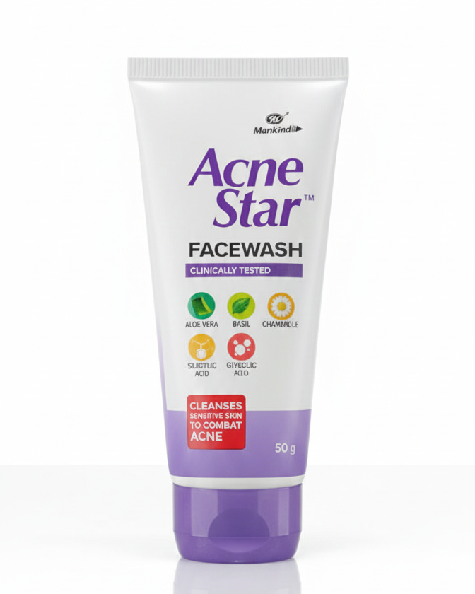 Acne Star Facewash - Acne-প্রবণ ত্বকের জন্য ক্লিনিক্যালি পরীক্ষিত ফেসওয়াশ-50g